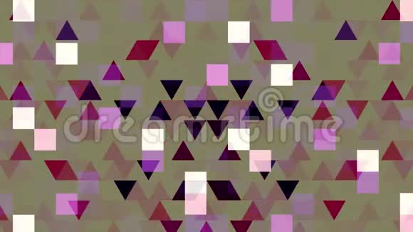 彩色像素动画与闪烁三角形和正方形无缝循环动画闪闪发光的几何形状视频的预览图