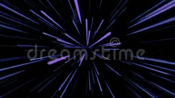抽象宇宙背景4k蓝色和紫色的霓虹灯在运动中发光和线条循环动画视频的预览图