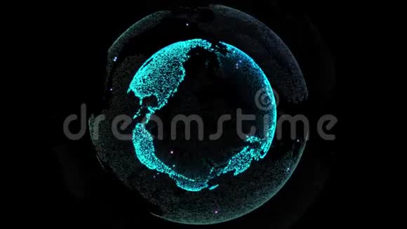 全球网络连接地球的数字技术循环无缝4k视频视频的预览图
