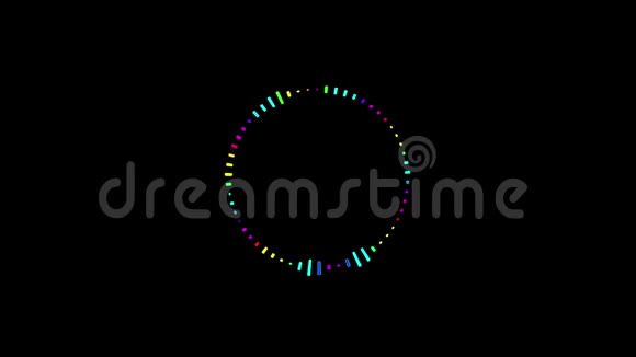 多色均衡器为水平音乐控制以圆圈形式出现黑色背景视频的预览图