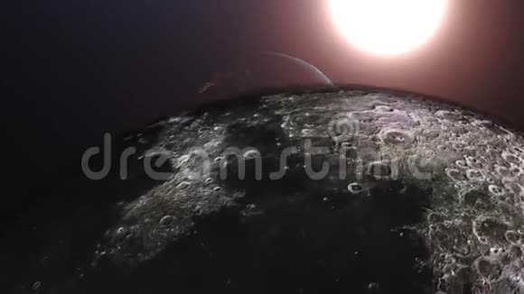 逐月飞行地球上空的日出令人惊叹的地球观视频的预览图