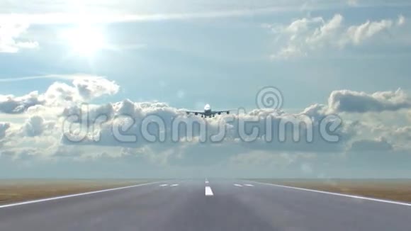 飞机降落在天空背景下视频的预览图
