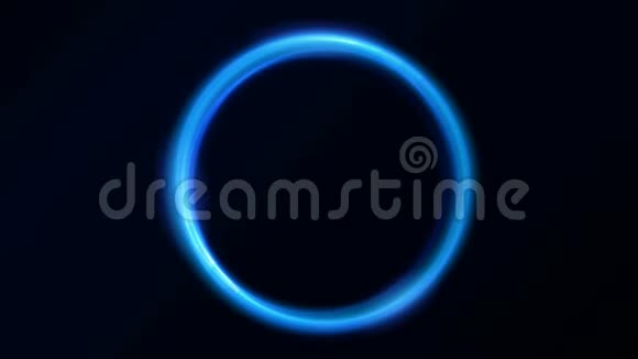 抽象蓝光发光圆圈动画视频的预览图