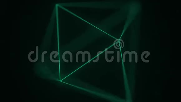 绿色多边形实体八面体无缝旋转计算机图形相关动画视频的预览图