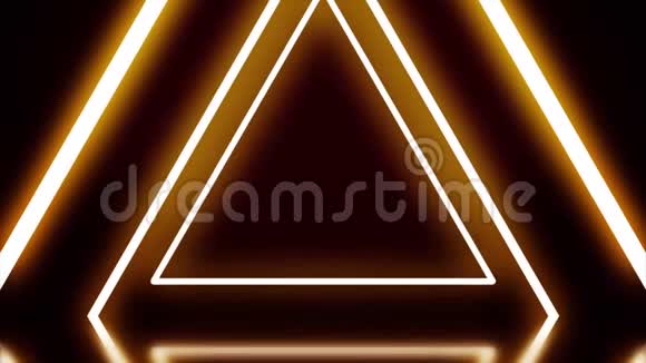 激光三角形的明亮霓虹灯颜色放大过相机神奇的隧道视频的预览图