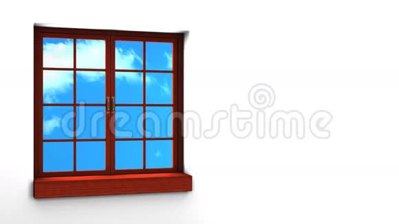 木制窗户和天空视频的预览图