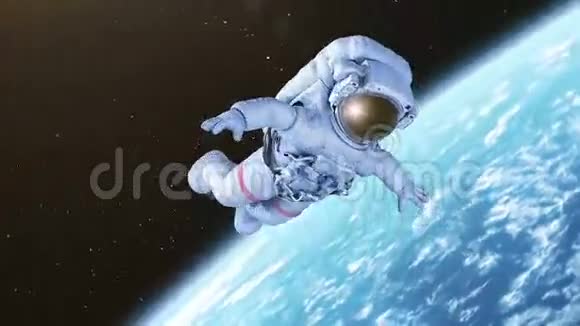 太空中旋转的宇航员视频的预览图