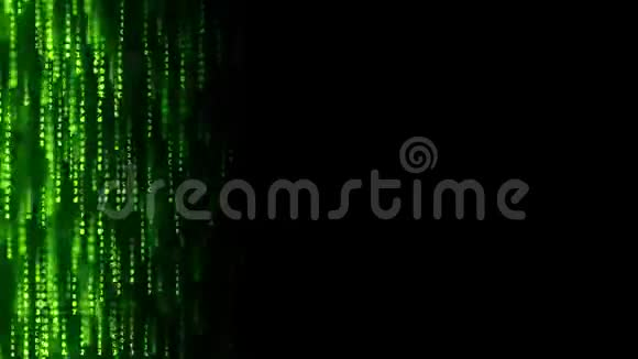在屏幕上闪烁绿色的计算机代码空白处为铭文可循环运动背景视频的预览图
