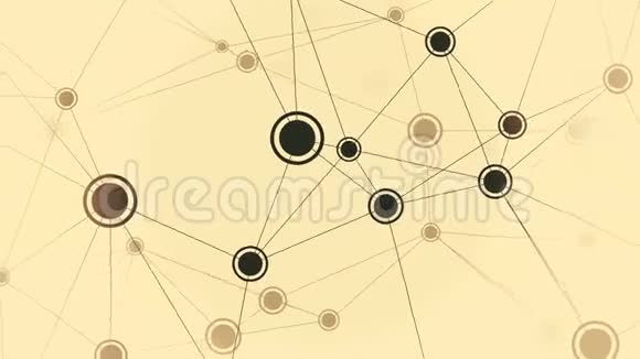 动态网络的黑色和棕色点循环概念动画视频的预览图