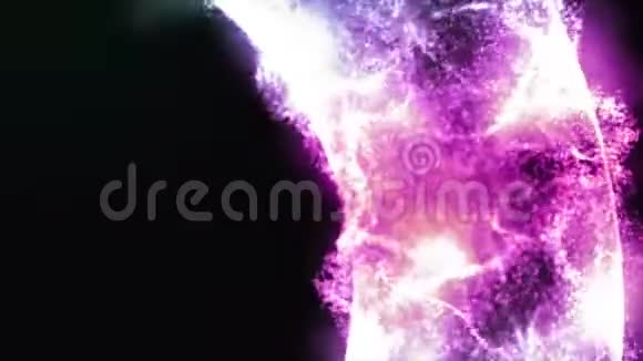 抽象的彩色分子结构在黑色背景上移动抽象动画视频的预览图
