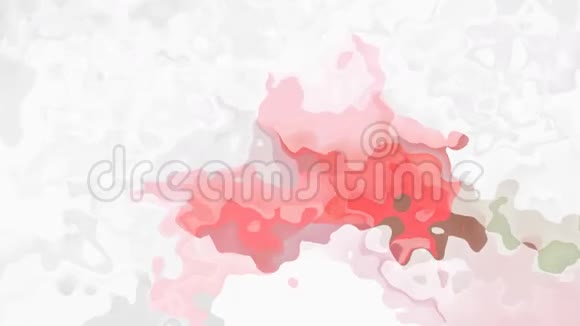 动画闪烁彩色无缝环视频水彩花效果三文鱼粉红色橙色淡彩色灰白色wh视频的预览图
