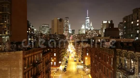 纽约夜光中心街4k距美国时间视频的预览图