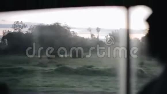 从车里看汽车在乡间公路上行驶非洲美丽的自然景观视频的预览图