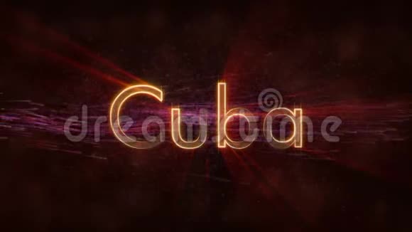 古巴闪亮循环国家名称文字动画视频的预览图