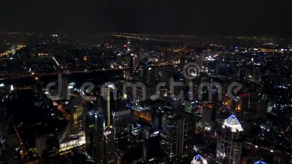 曼谷交通4K鸟瞰夜景视频的预览图