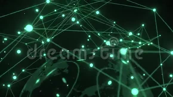地球上的空间网络概念动画视频的预览图