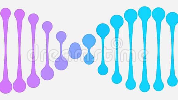 动画紫色和蓝色DNA图标概念循环最小动画视频的预览图
