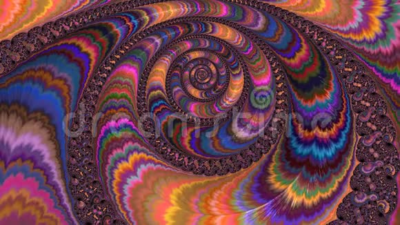 色彩变化的抽象螺旋分形设计的节日艺术品视频的预览图