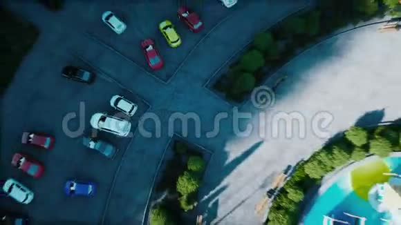 城市城镇建筑三维可视化空中观景现实的4k动画视频的预览图