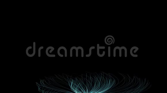 抽象的未来派明亮的蓝色粒子树风随着光的缕缕移动视频的预览图