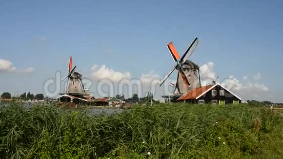 阿姆斯特丹的风车景观视频的预览图