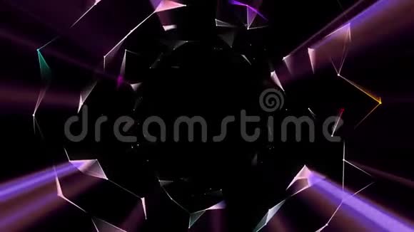 黑色背景高清的紫色粒子视频的预览图