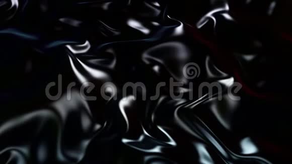 波状黑布表面的4K三维动画形成涟漪如流体表面或褶皱如组织黑色视频的预览图