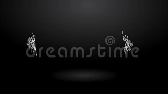 在黑色背景上振动白色涂鸦起到音效视频的预览图