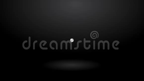 旋转扇形声音图标在黑色背景上振动的白色涂鸦视频的预览图