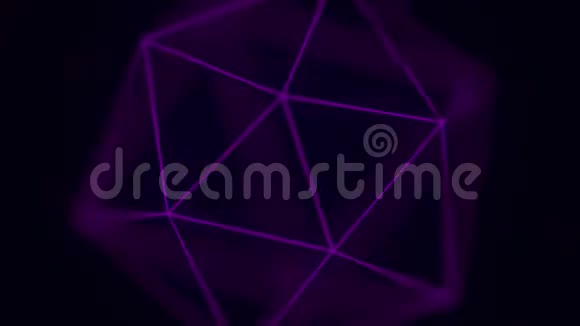 紫色二十面体柏拉图固体3与图形相关的循环动画视频的预览图
