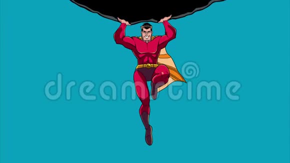 超级英雄持有博尔德蓝背景视频的预览图