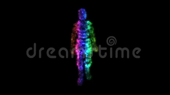 步行男子前景彩色3D渲染动画循环视频的预览图