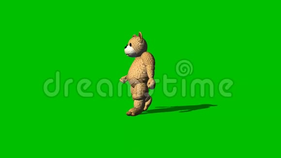 卡通熊向后移动绿色屏幕视频的预览图