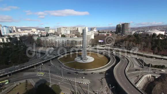 第比利斯英雄广场空中时光流逝视频的预览图