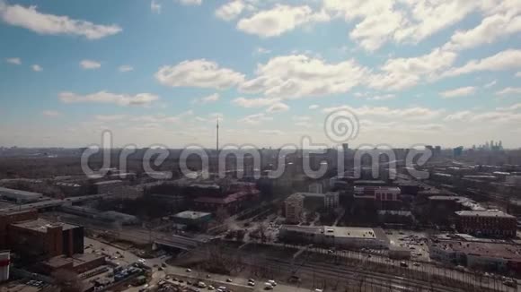 俄罗斯春季莫斯科空中城市景观视频的预览图