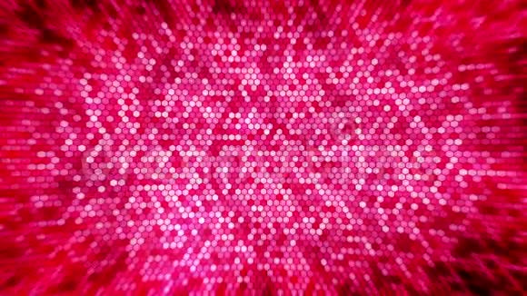 红色电闪电蜂窝背景发光的电六角与闪光业务技术循环动画视频的预览图