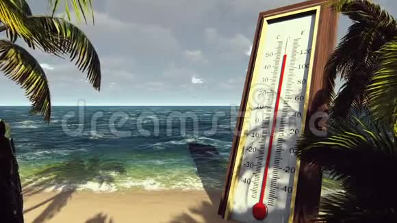 温度计华氏温度显示温度降低全球冷却的概念视频的预览图