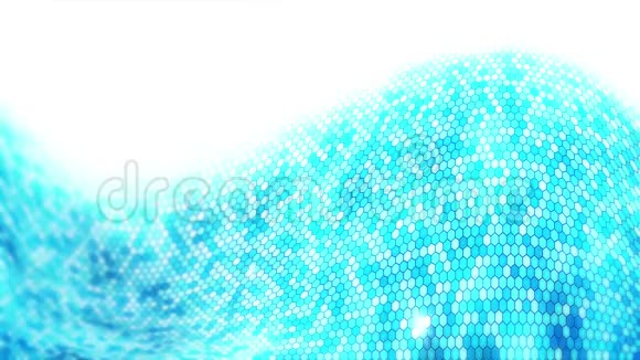 蓝色电闪电蜂窝背景发光的电六角与闪光业务技术循环动画视频的预览图