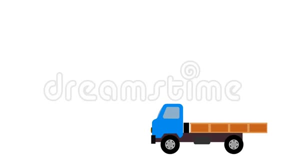 到达的卡车迅速装上家具和家用电器然后卡车离开视频的预览图
