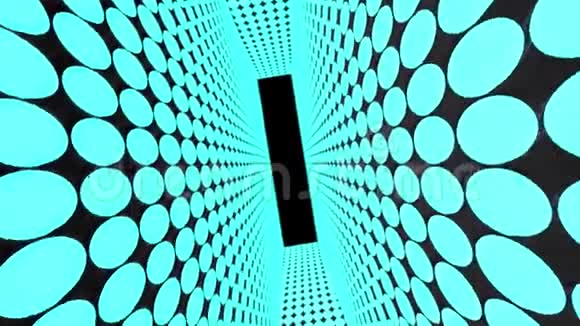 用圆点抽象创意隧道几何设计旋转视频的预览图