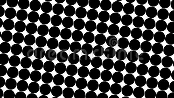 大的黑色圆点简单的复古图案的创意3D渲染黑色圆点在白色背景视频的预览图