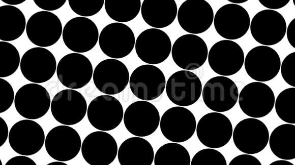 大的黑色圆点简单的复古图案的创意3D渲染黑色圆点在白色背景视频的预览图