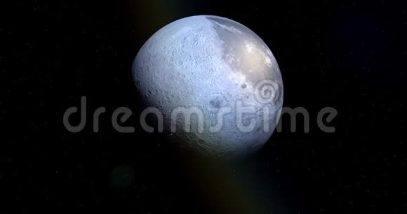 4K动画的月亮在空间中移动视频的预览图