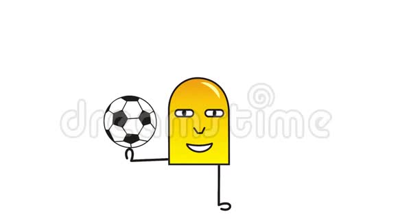 一个卡通人物玩球足球足球运动员有趣的幽默视频有趣的幽默视频视频的预览图