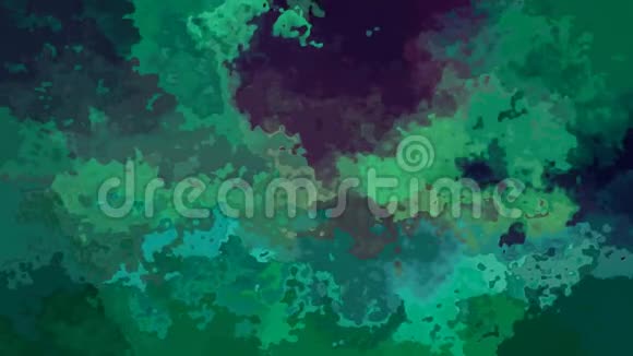动画彩色背景无缝环视频水彩画效果绿色孔雀蓝和紫色视频的预览图