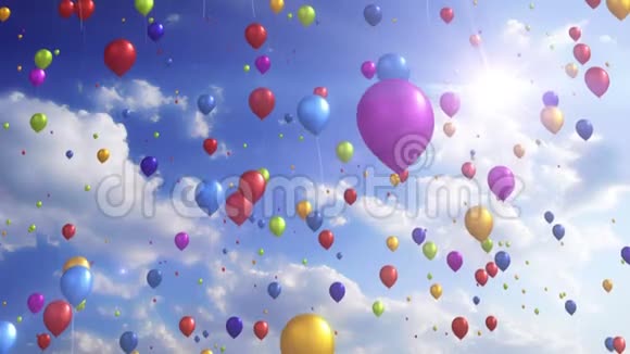 彩色气球1080p节日和派对视频背景循环视频的预览图