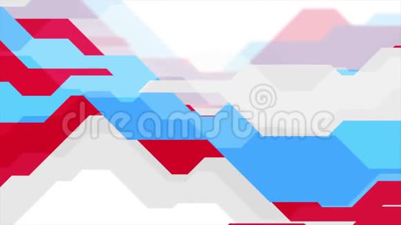 红色和蓝色几何平面视频动画视频的预览图