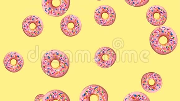 粉色甜甜圈背景视频的预览图