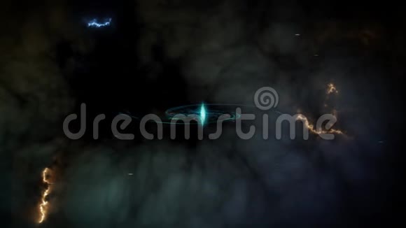 旋转螺旋星系的动画空间雾视频的预览图