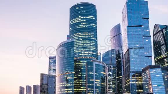 莫斯科国际商务中心所谓的莫斯科城市摩天大楼由商业住宅和生活方式组成视频的预览图